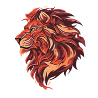 AI generated Illustration wild lion for graphic t-shirt design png