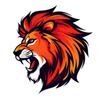 ai généré Lion tête mascotte logo png