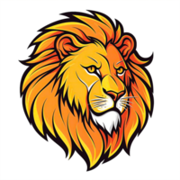 ai généré Lion tête mascotte logo png