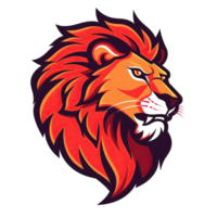 ai gerado leão cabeça mascote logotipo png