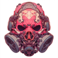 AI generated Skull gas mask t-shirt design png