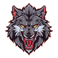 AI generated Wolf head mascot logo png