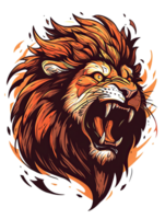 ai genererad illustration vild lejon för grafisk t-shirt design png