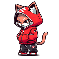 AI generated Cat in hip hop style png