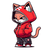 ai generado gato en cadera salto estilo png