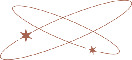 ästhetisch Umlaufbahnen mit Sterne. minimal Gliederung Form. y2k abstrakt Bogen und Rand mit funkelt. kosmisch retro geometrisch Symbol png