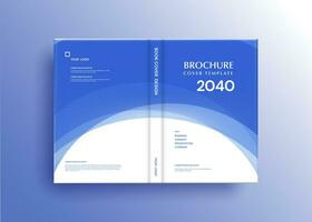 Brochure template layout, cover design annual report, magazine, flyer in A4 with blue wavy lines for business, education, advertisement. Vector illustration.