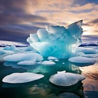 AI generated Arctic Elegance Navigating the Frozen Realm photo