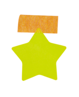 star paper note with tape png