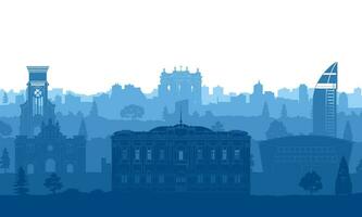 Uruguay famous landmarks by silhouette style vector