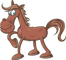 Galloping Cartoon Horse. vector illustration