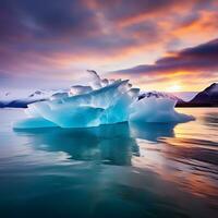 AI generated Arctic Elegance Navigating the Frozen Realm photo