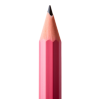 AI generated Close-up and top view of pink pencil with transparent PNG inside