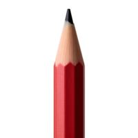 AI generated Close-up and top view of red pencil with transparent PNG inside