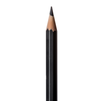 AI generated Close-up and top view of black pencil with transparent PNG inside