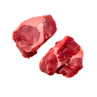 AI generated Top view of piece of raw meat without background. Transparent PNG inside