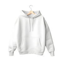 AI generated White clean hoodie without background. Ready for mockup. Transparent PNG inside