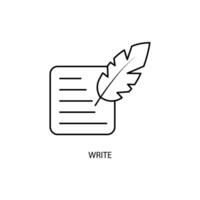 write concept line icon. Simple element illustration. write concept outline symbol design. vector