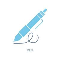 pen concept line icon. Simple element illustration. pen concept outline symbol design. vector