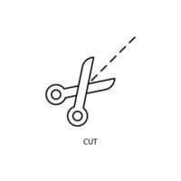 cut concept line icon. Simple element illustration. cut concept outline symbol design. vector