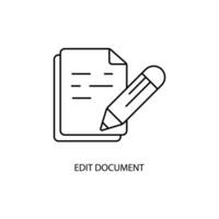 editar documento concepto línea icono. sencillo elemento ilustración. editar documento concepto contorno símbolo diseño. vector