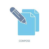 compose concept line icon. Simple element illustration. compose concept outline symbol design. vector