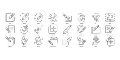 Edit tool icons set. Set of editable stroke icons.Vector set of Edit tool vector