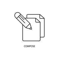 componer concepto línea icono. sencillo elemento ilustración. componer concepto contorno símbolo diseño. vector