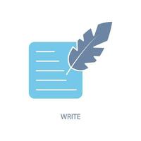 write concept line icon. Simple element illustration. write concept outline symbol design. vector