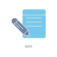 note concept line icon. Simple element illustration. note concept outline symbol design. vector