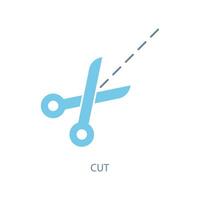 cut concept line icon. Simple element illustration. cut concept outline symbol design. vector