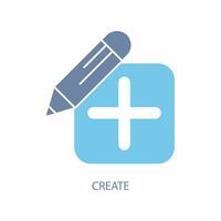 create concept line icon. Simple element illustration. create concept outline symbol design. vector