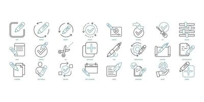 Edit tool icons set. Set of editable stroke icons.Vector set of Edit tool vector