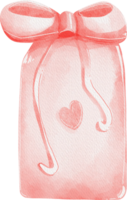 a pink gift bag with a heart on it png