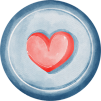 a watercolor heart on a button png