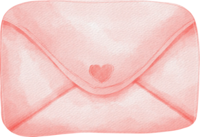een envelop met een hart Aan het, waterverf png