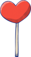 a heart shaped lollipop on a stick png