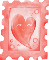 a watercolor heart with bubbles on a red background png