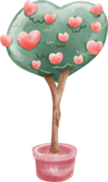 un árbol con corazones en eso png