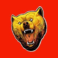 the bear head illustration vector