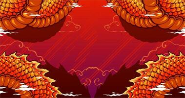 the red dragon background vector