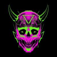 the skull head glow in the dark illustration vector