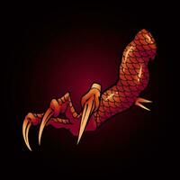 premium vector red dragon hand element