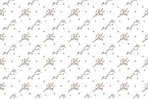 Bouquet of red dry branches as seamless pattern background vector
