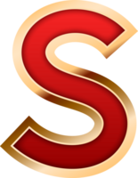 3d elegant röd alfabet brev s png