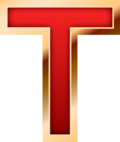 3D Elegant Red Alphabet Letter T png