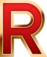 3d elegante vermelho alfabeto carta r png