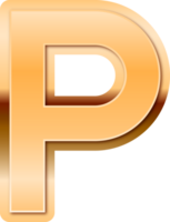 Luxury Gold Alphabet Letter P png