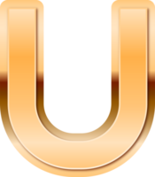 Luxury Gold Alphabet Letter U png