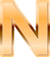 Luxury Gold Alphabet Letter N png